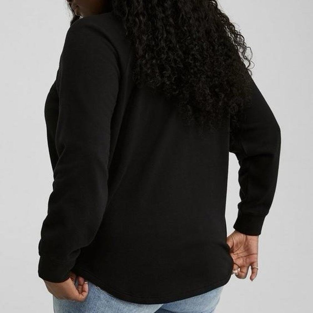Torrid Cozy Fleece Henley Sweatshirt Black 4X NWT Soft Lounge Pullover - Picture 2 of 6